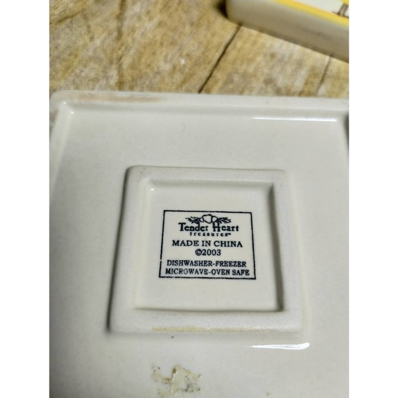 Vtg Tender Heart Chick Coasters Ceramic Chickens Set of 6 Squares (4) - Picture 5 of 5